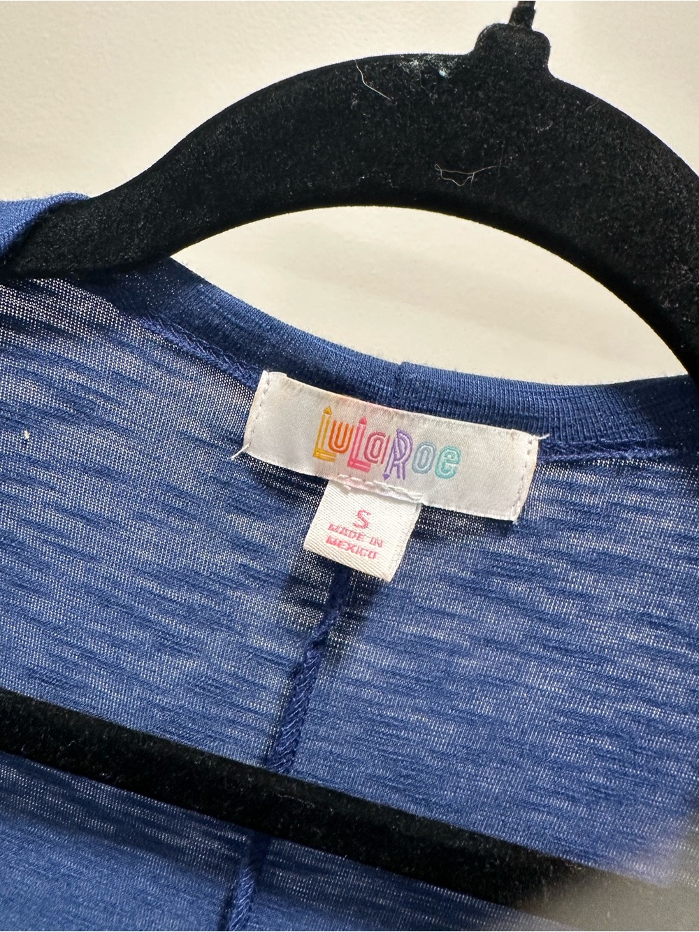 LuLaRoe Long Open-Front Robe in Deep Blue - Picture 2 of 4